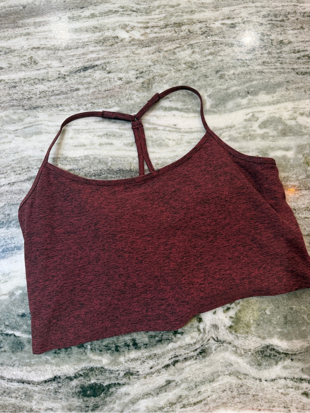 CALIA by Carrie Underwood Burgundy Heather Racerback Sports Bra/Tank Top XXL